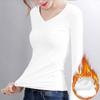 Winter Bottoming Shirt Women Thermal Underwear Solid Color German Velvet Long-Sleeved Basic T-Shirt Heating Fiber Thermal Top