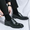 Fashion Business Formal Men's Leather Shoes Retro Versatile Design Style Dress Up Party Adult Elegant Luxury Minimalist Shoes -46 New