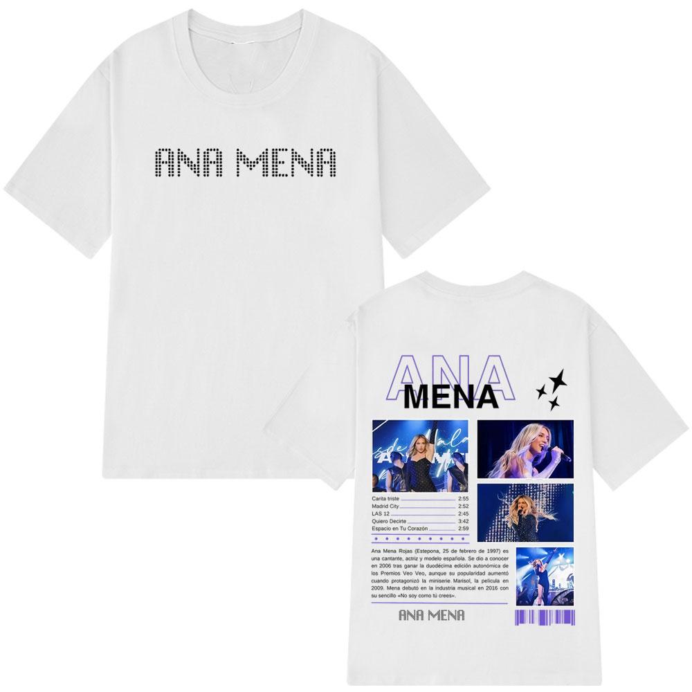 Zpěvačka ANA MENA Turné 2025 Tričko Pánské Dámské Módní Tričko Bavlna Krátký rukáv Volné Ležérní Estetické Harajuku Trička Topy