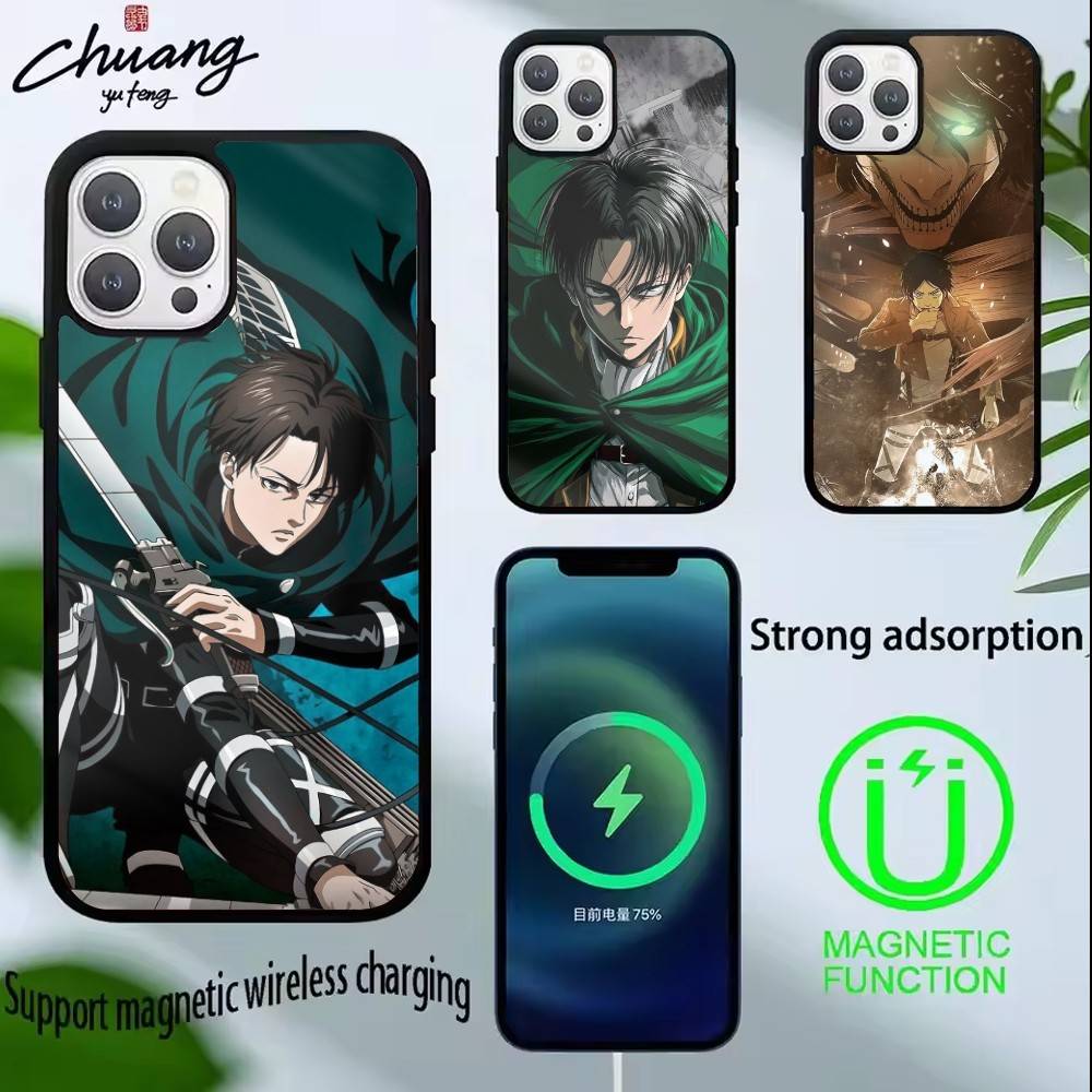 Attack On Titan Levi Ackerman Phone Case For iPhone 17,16,15,14,13,Pro,Max,Plus,Magnetic For Magsafe Wireless Charging