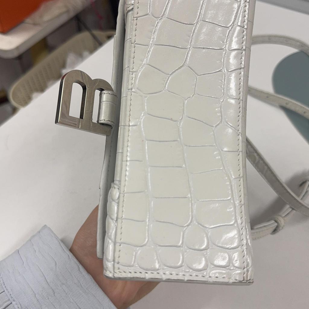 [Pre-Owned] Balenciaga Hourglass XS Top Handle Bag 'White' - Good #UI3OQS