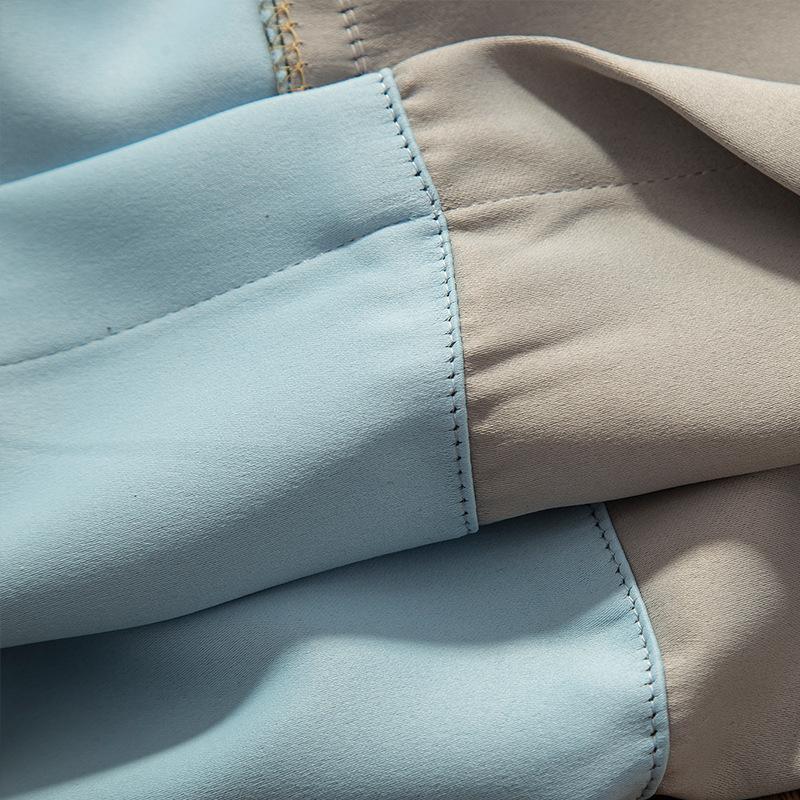 Keqiao Curtains Finished Curtains Solid Color Splicing Curtains Blackout Curtains Gradually Change Color Curtains