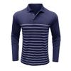 Men’s Long Sleeve Striped Polo Shirt