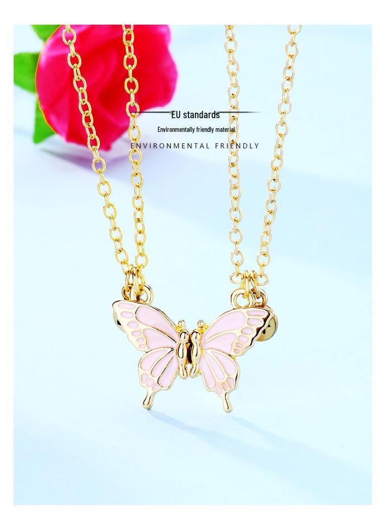 Magnetic Butterfly Necklace Set - BFF Best Friend Jewelry