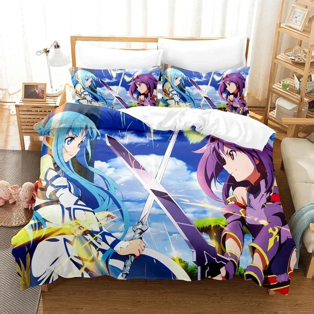 3D Print Anime Sword God Domain Bedding Sets Duvet Cover Set With Pillowcase Twin Full Queen King Bedclothes Duvet Cover