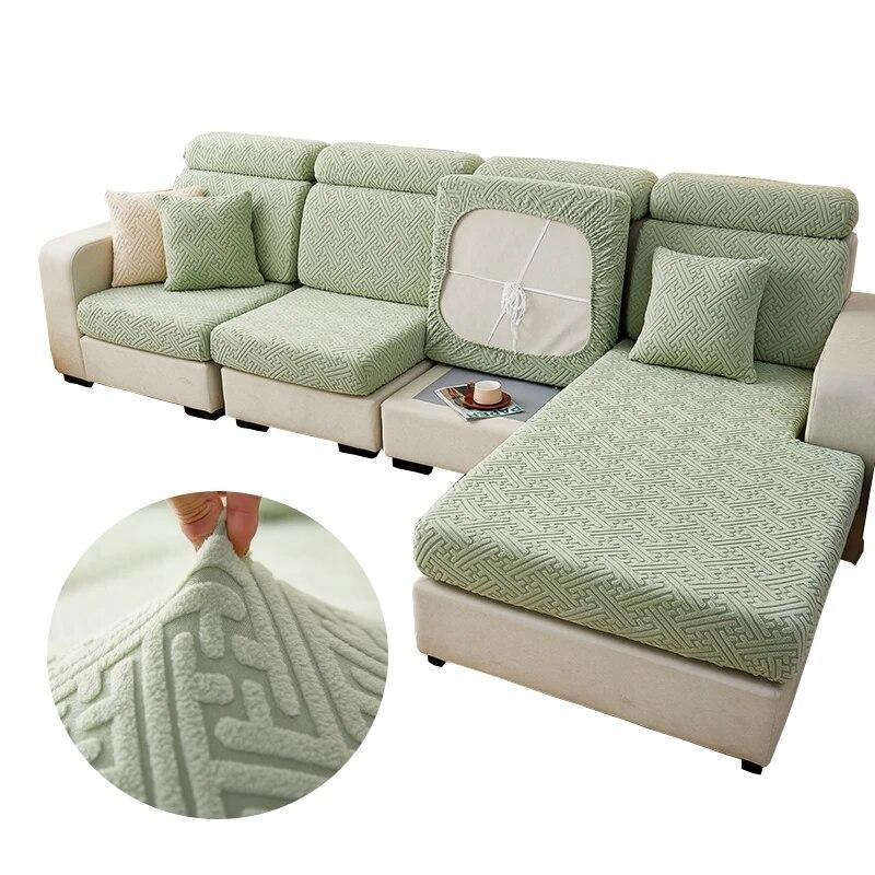 1pc jacquard plush sofa cushion cover, chalse long cover, back cushion slipcover ,stretch protector for 1/2/3/4 seat couch cover