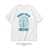 STOP AI Human Brain Inside Shirt Woman Man Summer Cotton Graphic T Shirts Adult Streetwear Camisetas Tops S3XL Tee
