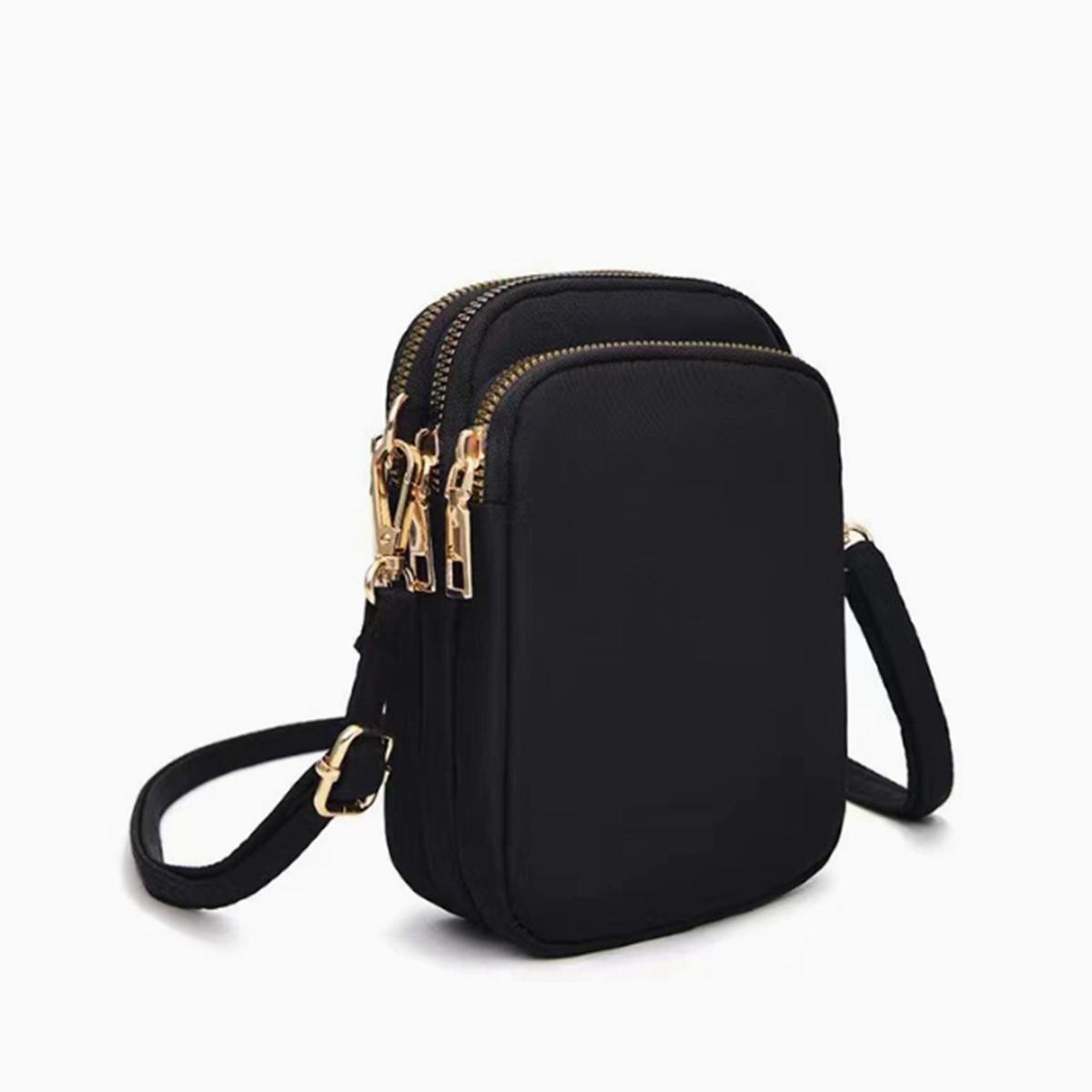 

Light luxury mobile phe bag, vertical wallet, lightweight, large capacity, 3-layer storage, crossbody single-shoulder bag чёрный