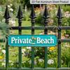 Decoração de Parede de Metal para Praia Privada 2D Plana - Estilo Costeiro Placa Decorativa de Alumínio com Cor Turquesa Vintage e Design de Palmeira, Medindo