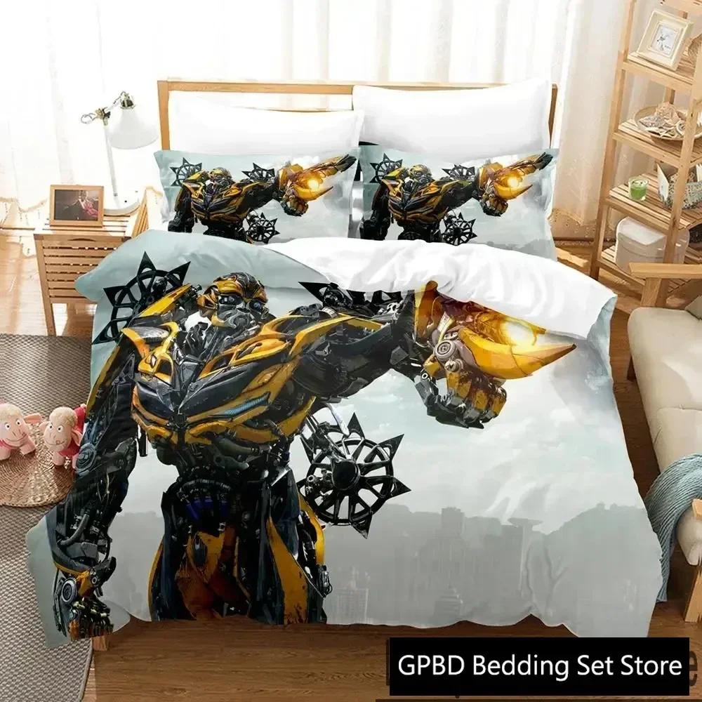 3D-tryckta Tran Formers Sängkläder Pojkar Flickor Dubbel Queen King Size Påslakan Örngott Säng Pojkar Vuxen Hemtextil