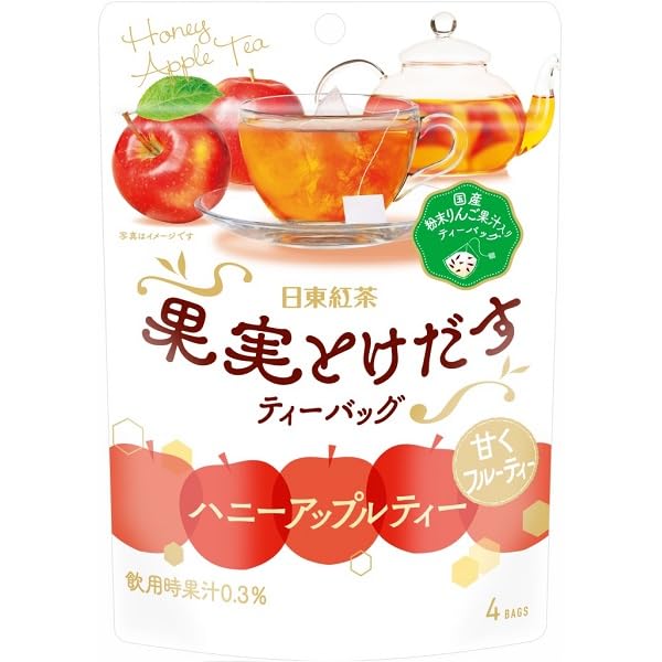 Nitto Tea Honey Apple Tea, Melting Fruit Tea Bags, 4 Tea Bags