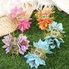 AWAYTR Artifial Colorful Peony Hair Claws Plastic Floral Hair Clips Crab For Girl Gift Hair Accessories Valentine Headwear