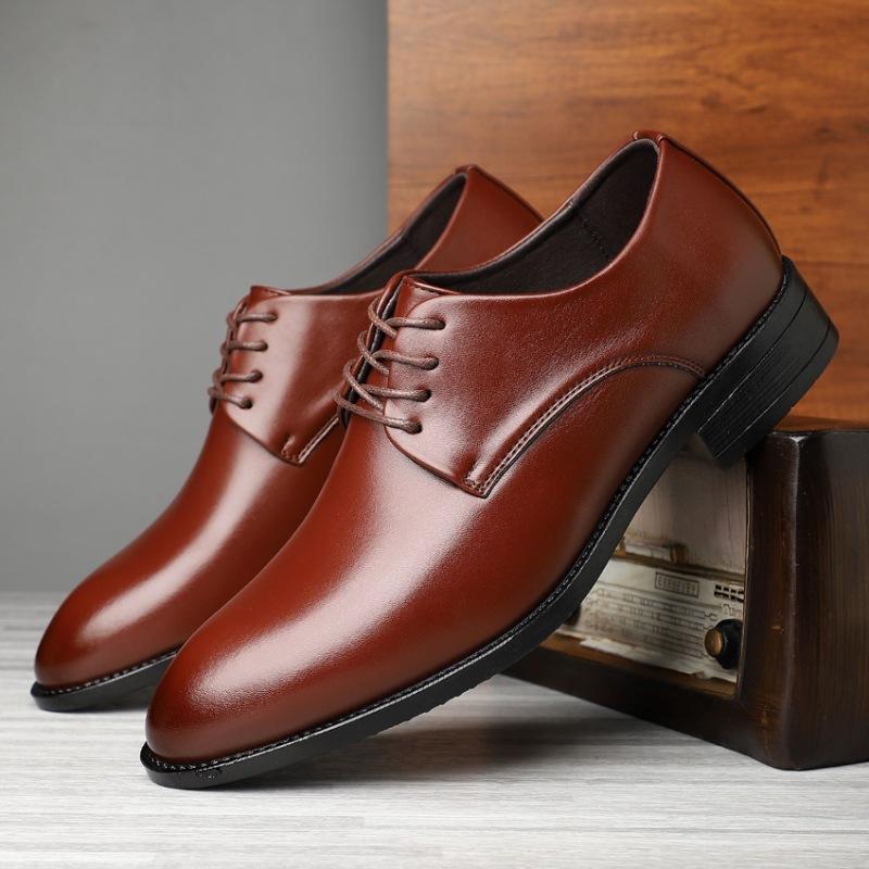 

20252025 Популярний великий розмір 48 Чоловічі ділові шнурівки Повсякденні дихаючі Молодіжні шкіряні туфлі Тренд взуття 48 бордовий