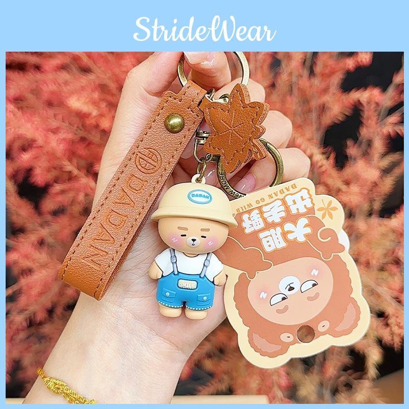 Bear Wearing Little Hat Cartoon Design Keychain For Car Keys And Decor Couples
