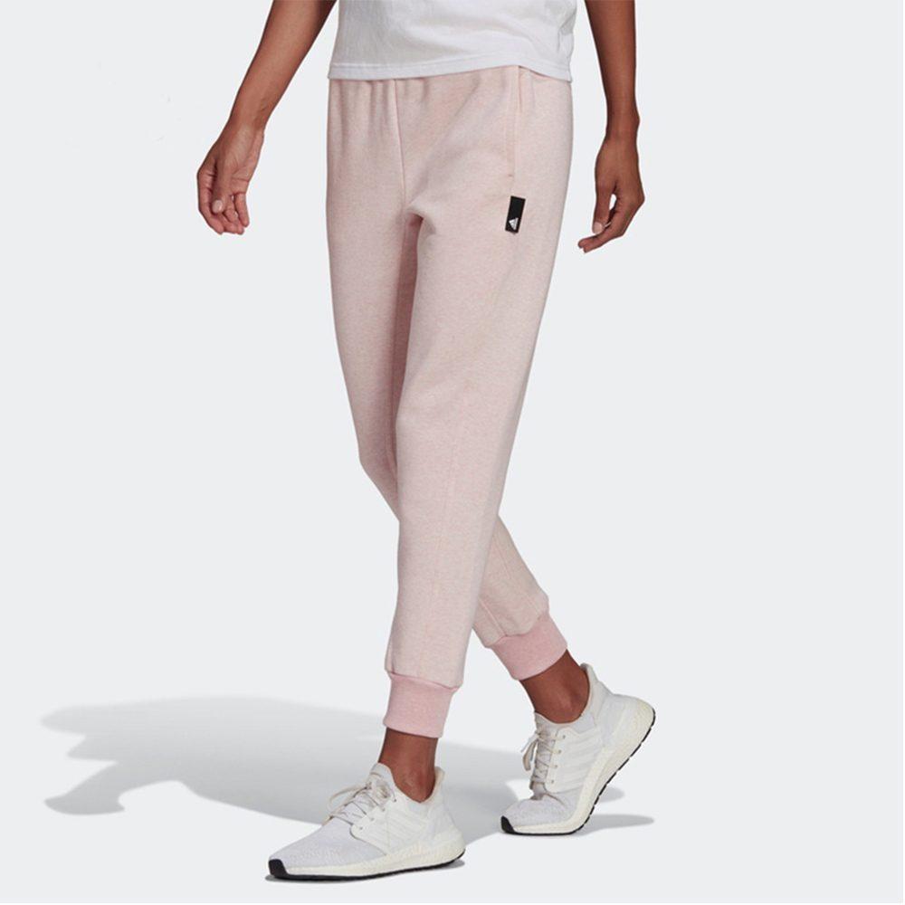 adidas Knitted Sweatpants Women's Pink Moderate Straight Fit Pants HE4148