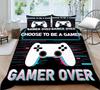 Player Bedding Microfiber Fabric Game Machine Printed Quilt Cover and Pillowcase Are Suitable for Home Decoration of Boys and Men's Game Lovers' Rooms