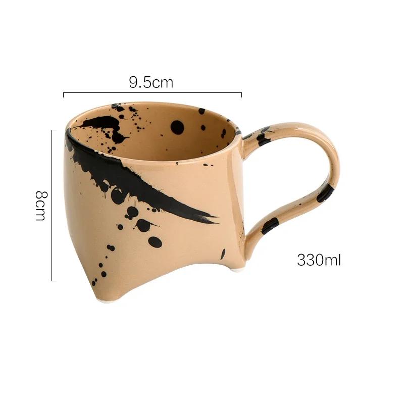 

Модные ретро керамические кофейные чашки, креативные чашки для завтрака, овсянки, молока, изысканные повседневные офисные чашки для воды, кружки для йогурта 250ml