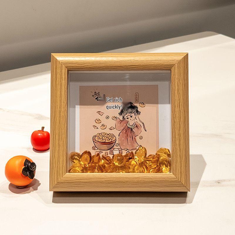 Smooth Sailing Wealth God Frame: Desktop Figurine for Prosperity and Good Fortune Princess Please Get Rich 12x12