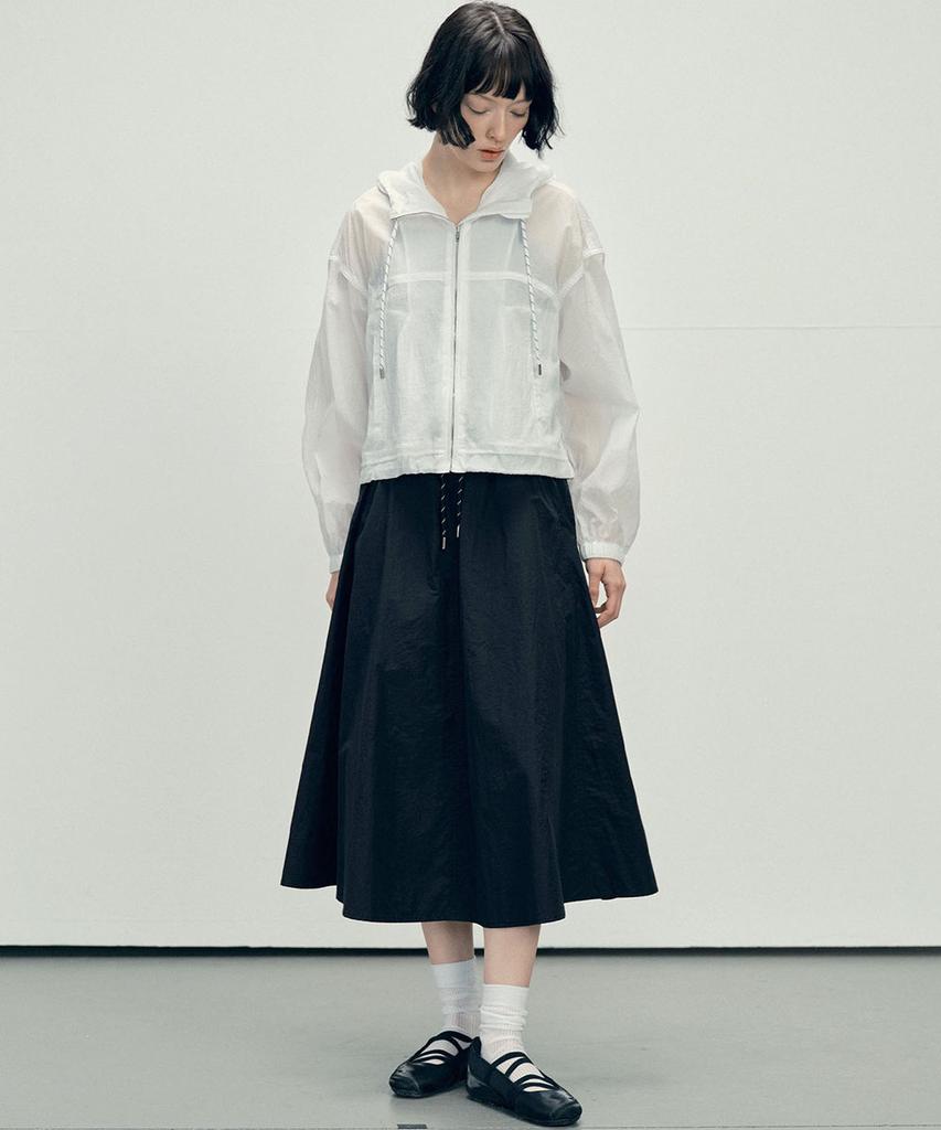 Marop 3114 Nylon Flare Skirt (Black)