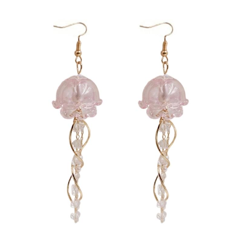 Jellyfish Shape Tassels Earrings Stylish Pendant Earrings Fashion Drop Earrings Fashionable Ear Jewelry for Woman Girls