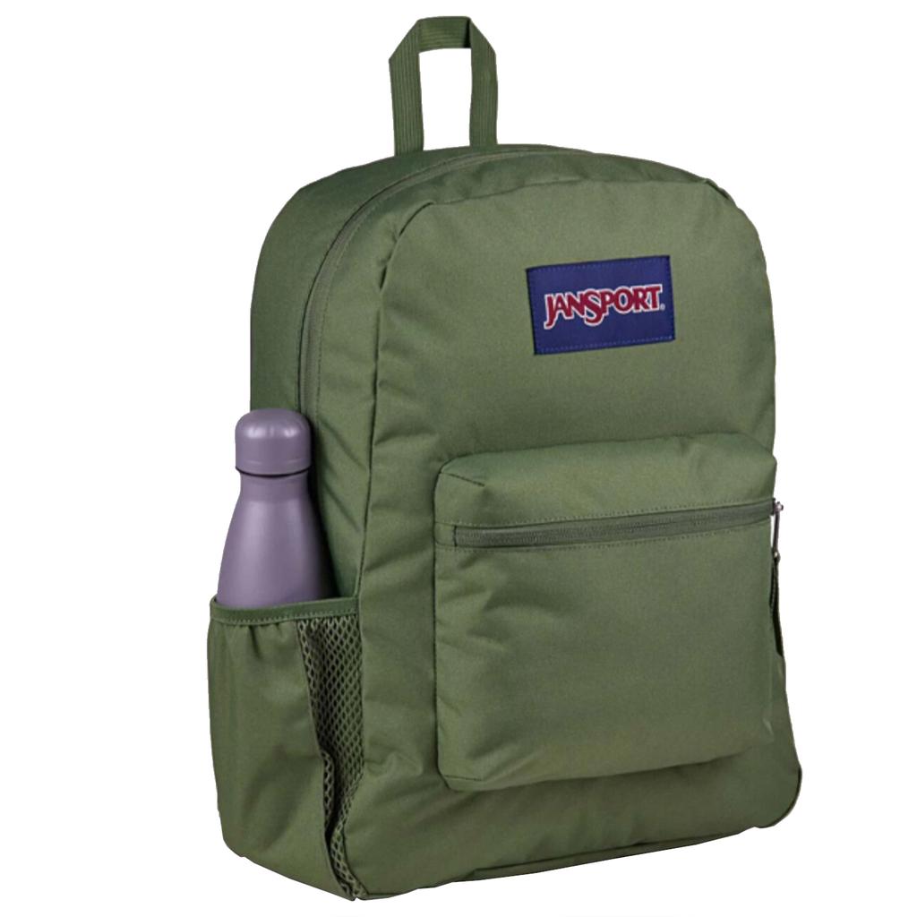 JanSport Cross Town Plus Backpack, Unisex green Backpack