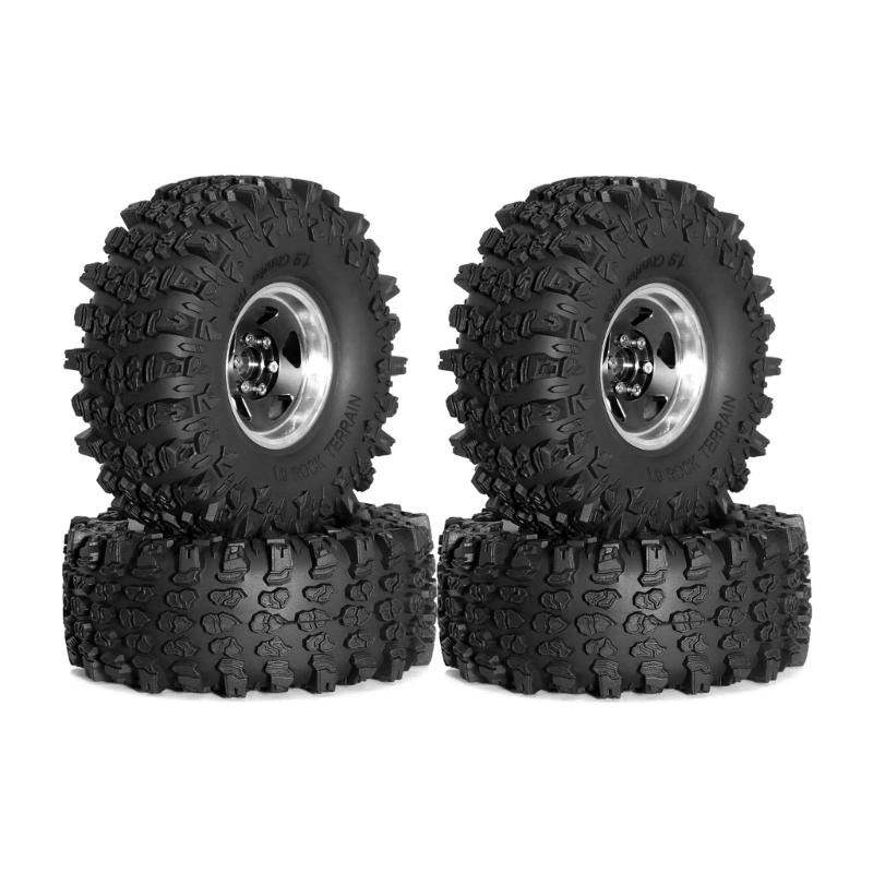 

1/10 Wheel Tires Rubber Wheel Supplies for Car Toy Remote Control Crawlers Model Car Rubber Wheel Parts чорний
