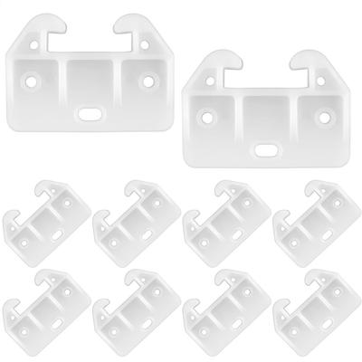 10 PCS Plastic Drawer Guide Plastic Drawer Replacement Parts Bottom Mount White Dresser 2.28 X 1.61 X 0.28 Inches