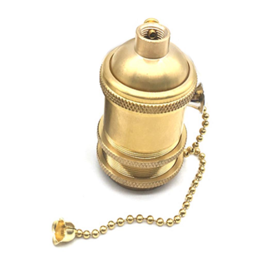 E26 E27 Lamp Holder Brass Shell Zipper Caps Double Ring Ceiling Light Accessories DIY Lampholder Screw Socket Light Base