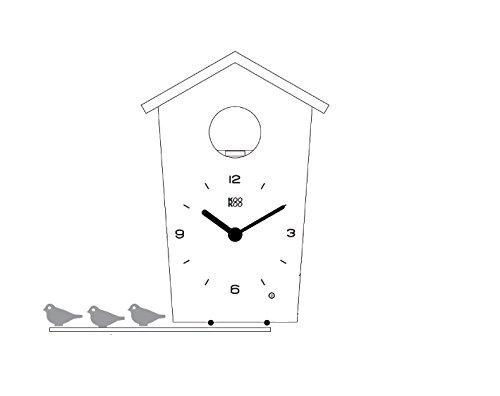 KOOKOO Birdhouse Mini White Wall Clock - A modern dove-shaped wall clock, perfect as a gift for grandchildren, anniversaries, or as an interior design