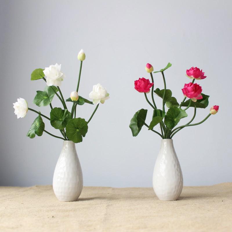 Artificial Fake Lotus Flower Multiple Colors Realistic Silk Flowers for Holiday Home Party Decor