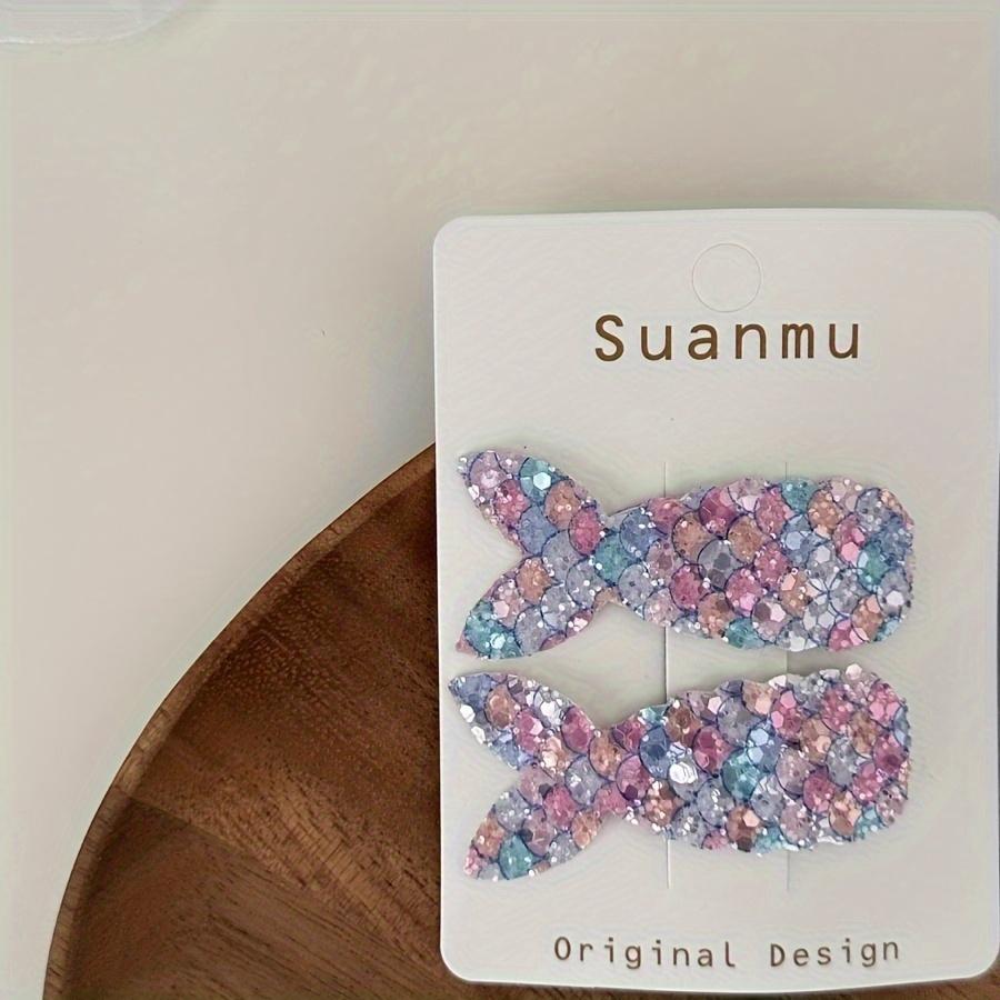 

2PCS Korean Style Mermaid Hair Clips Sequins Fishtail Hairpin Princess Fish Tail Hair Accessories For Women