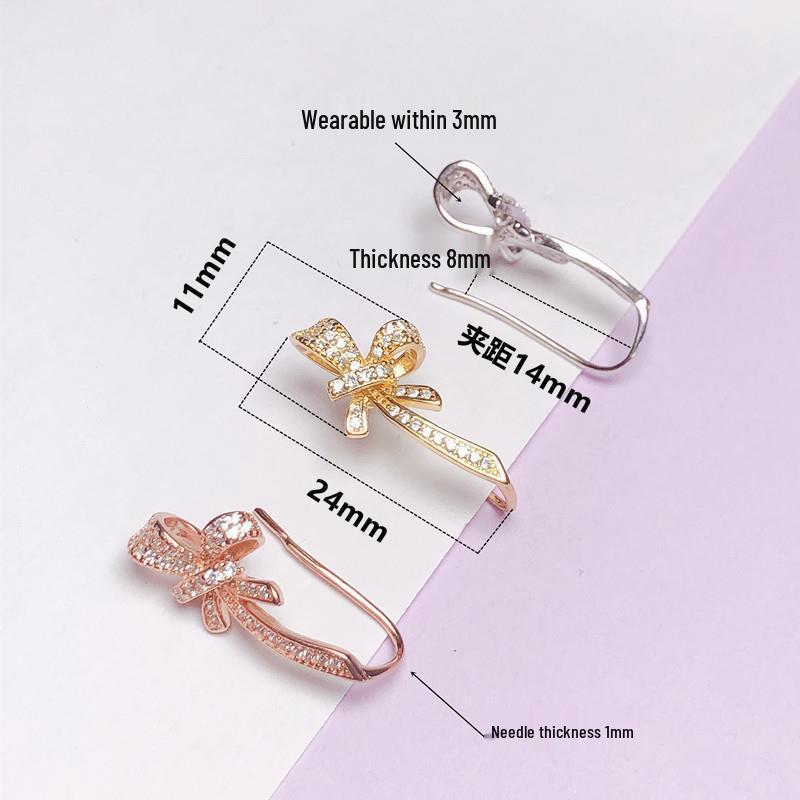 S925 Sterling Silver Safety Clip Pendant with Jade and Crystal