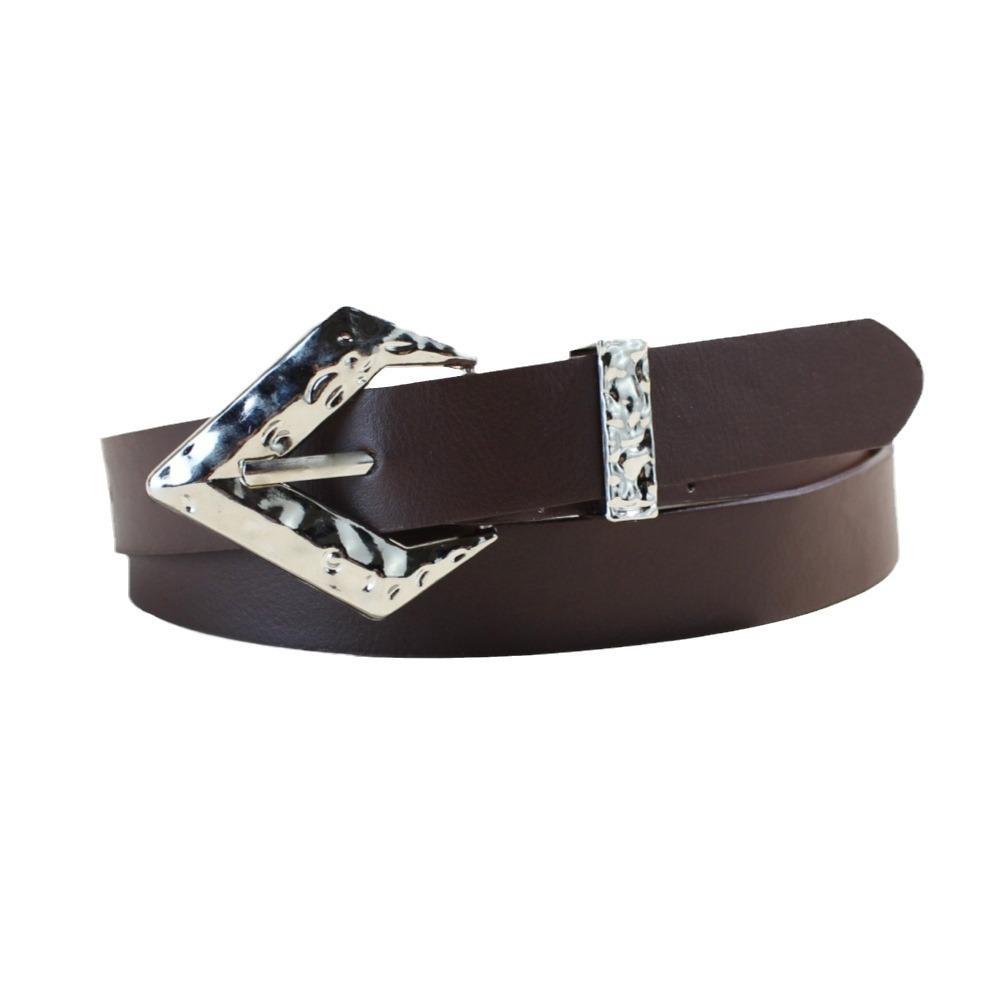 Retro Women'S Belt Simple Trendy Cool Alloy Buckle Belt Women'S Jeans Decorative Belt