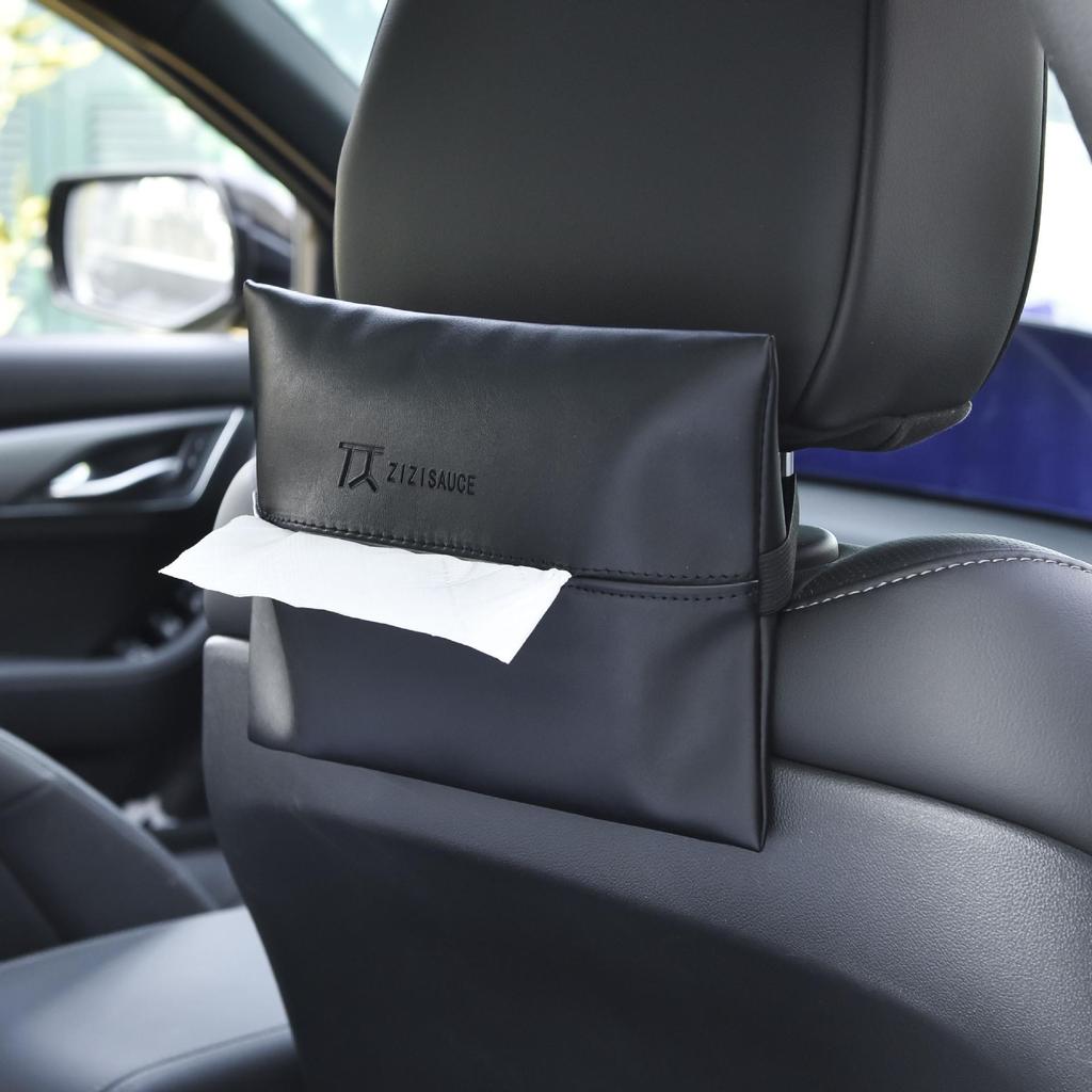 Japansk PU-läder Servetthållare: Mångsidigt Hängande Fodral för Vardagsrum, Badrum eller Bil