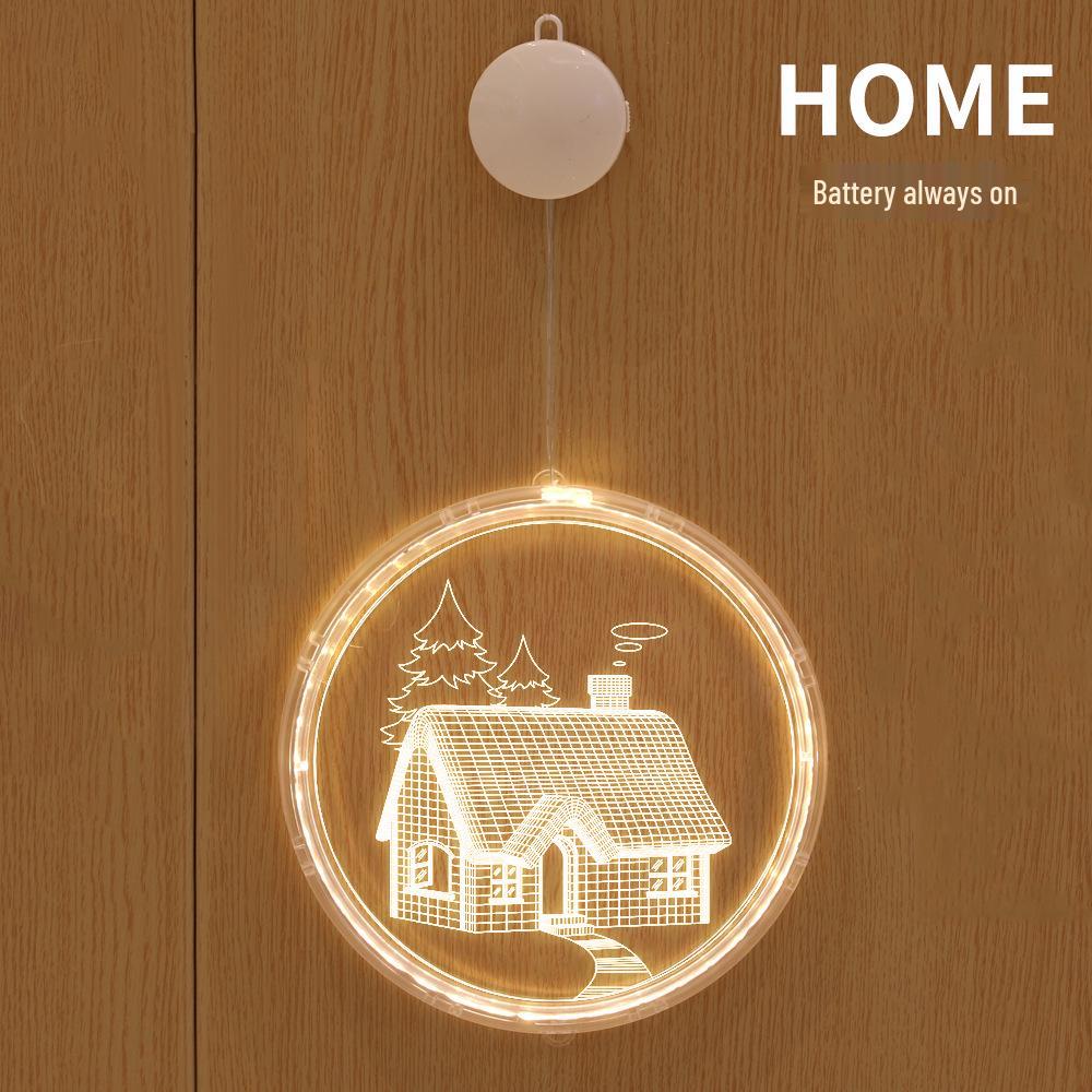 LED Neon Christmas Decoration Lights with 3D Letter Suction Cup, Acrylic Pendant, and Room Atmosphere Colored String Lights