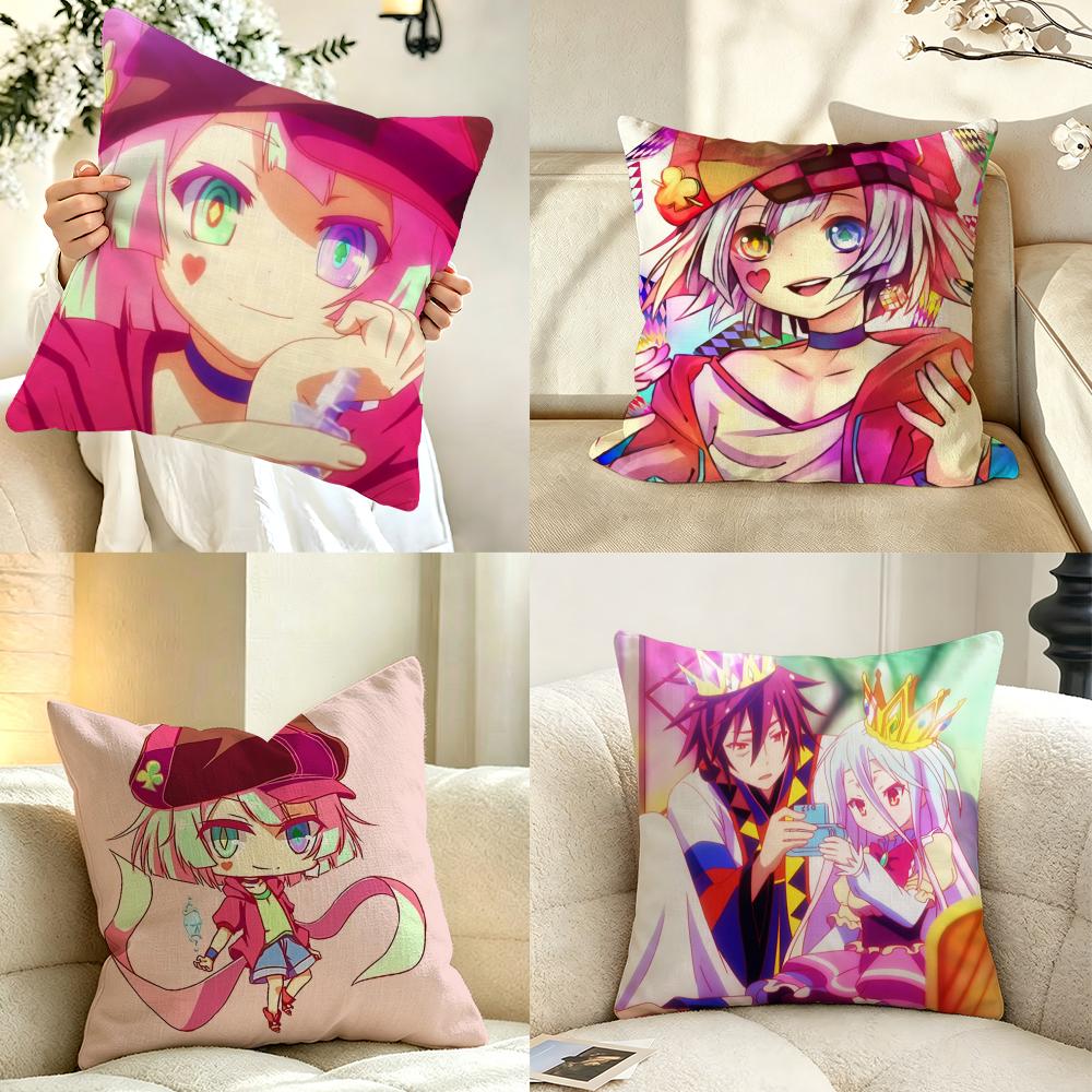 Anime NNo GGame NNo LLife Cushion Cover Pillow Case Antidustmite Pillowcase Silky Short Plush Sofa Cushion Cover Hot
