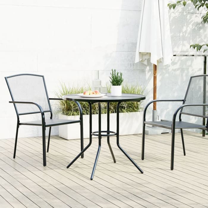 VidaXL Table de patio ronde anthracite acier enduit de poudre, table d'extérieur, meuble bistro, table bistro, table de 4009263