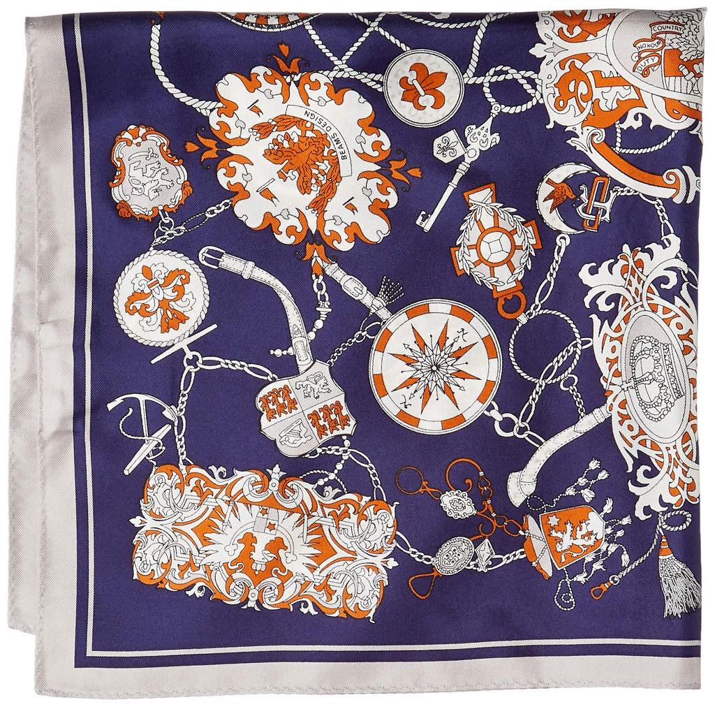 Beams Design Silk Petite Scarf 50605506 50605506C Navy 52cm X 52cm Women's