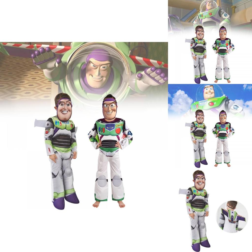Adorable Kids Buzz Lightyear Cosplay Costume Soft Cotton Outfit For Halloween Parties
