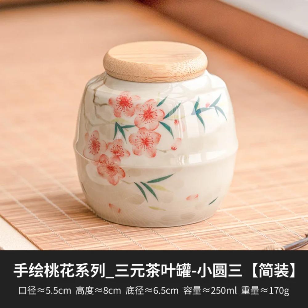 Barattolo Europeo in Ceramica con Coperchio Fiori Dipinti a Mano per Decorazione Tavolo Contenitore Ermetico per Tè Dispenser per Cereali da Cucina