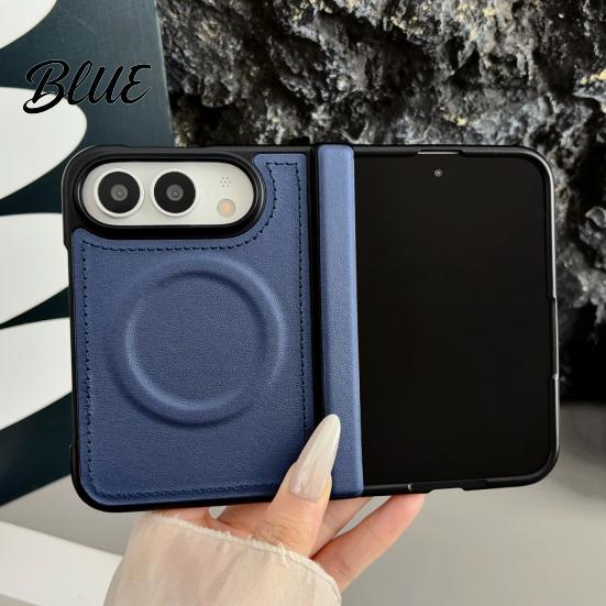 Anti Fingerprint Business Case Magnetic for IPhone 18, Faux Leather Phone Cover with Hinge Scratch Resistant Protection, Full Body Shockproof