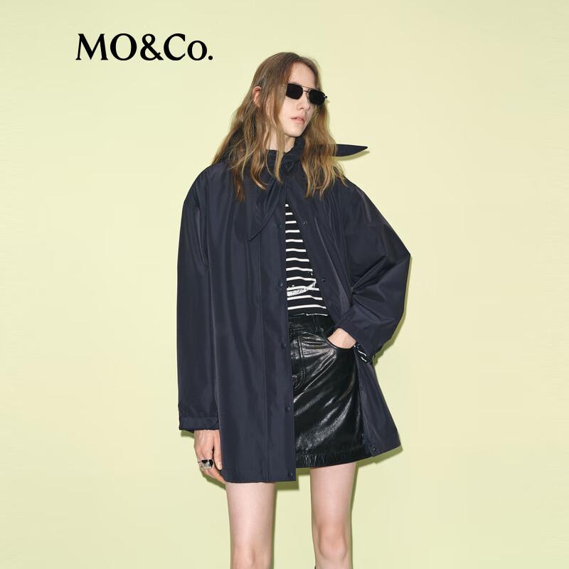 MO&Co. Women's Solid Hooded Loose Fit Jacket