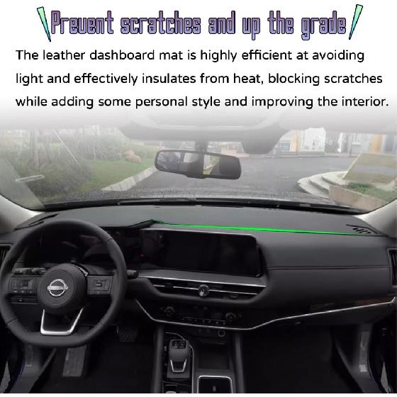 Custom Interior Accessories for Nissan Pathfinder 2022 2023 2024 2025 Leather Center Console Cover Dashboard Cover Dash Cover Mat Pad Balck(Without