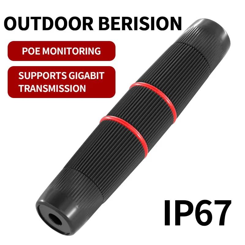 

1 шт. RJ45 док-роз’єм Мережа Ethernet Прямий водонепроникний роз’єм IP67 Зовнішній широкосмуговий кабельний подовжувач