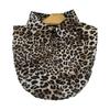 Women's Detachable Faux Collar Insert Leopard Snakeskin Print Half Shirt Blouse Lapel False Collar Decorative Favor