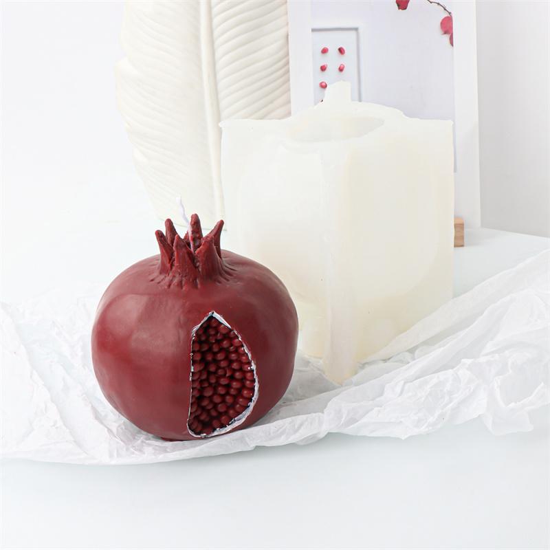 3D Grote Rode Granaatappel Kaarsvorm Siliconen Ananas Ananas Zeep Was Maken Emulatie Guave Fruit Mango Epoxy Hars Huisdecoratie