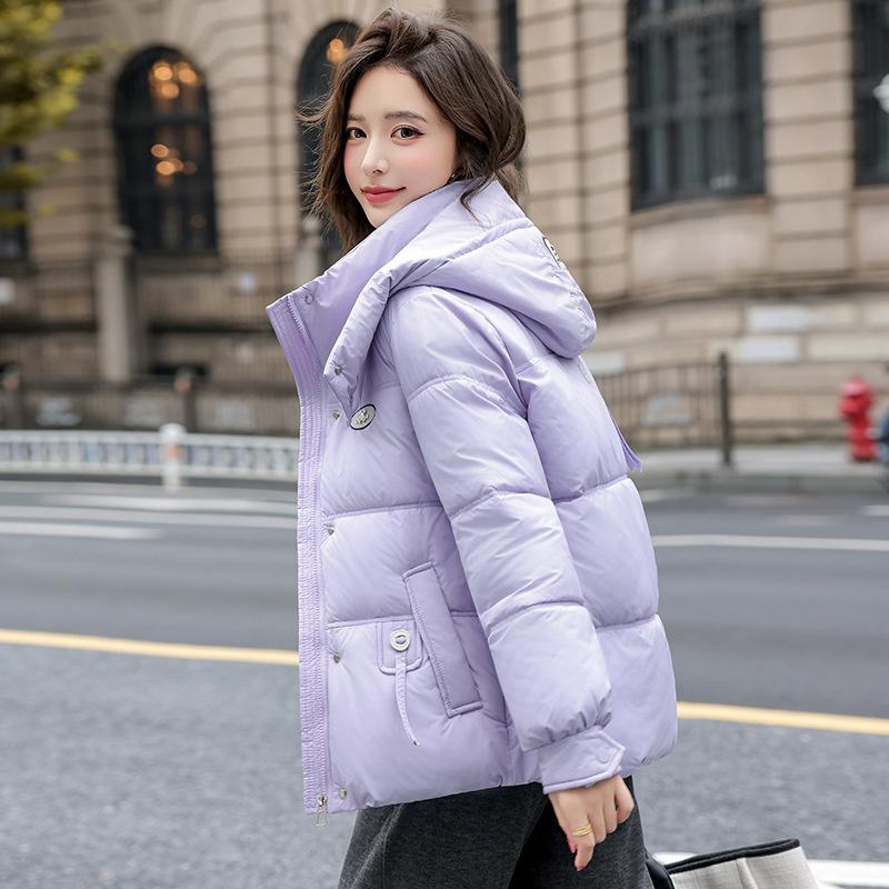 New Winter Cotton Jacket, Cotton Jacket, Hooded Fashionable and Versatile Simple Korean Version Loose Women's Cotton Jacket, Warm Bread Jacket