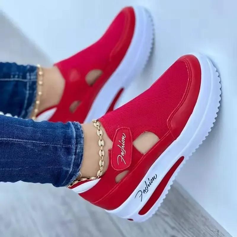 Fashion Casual Shoes Women Breathable Mesh Sandals Fashion Brand Summer Women Sandals Platform Vulcanized Shoes Femme New  Sneakers2024