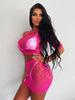 Sex Underwear Short Sleeve Hip Wrap Skirt Short Skirt Hollow Back Mesh Tights