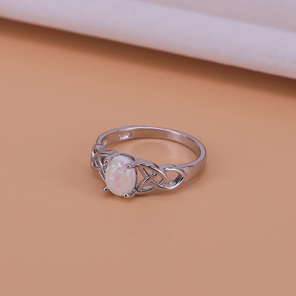 CopperVintage Fashion Setting Opal Stone Gem Ring For Women Size 6-10 Anillos Anel